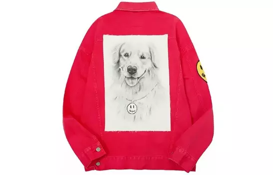 Джинсовая куртка унисекс из коллекции Smiley, красная Drew House, красный