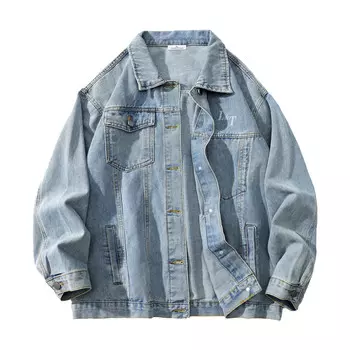 Джинсовая куртка унисекс LIVINGTOWN, Blue Coat+White Sweatshirt