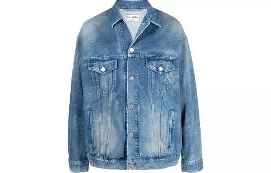 Джинсовая куртка унисекс синяя Balenciaga, синий