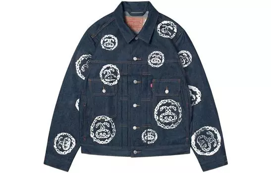 Джинсовая куртка унисекс Stussy, цвет Dark Blue