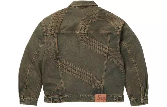 Джинсовая куртка унисекс Supreme, грязно-зеленый