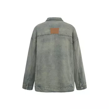 Джинсовая куртка унисекс YearnObtainRainbow, Белый (кожаный логотип в правом нижнем углу)