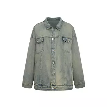 Джинсовая куртка унисекс YearnObtainRainbow, Yellow Mud (Leather Label Position: Middle Style)