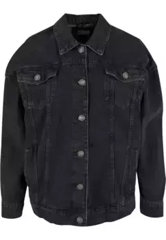 Джинсовая куртка URBAN CLASSICS " Urban Classics Women's Ladies Oversized 90's Denim Jacket" (1 шт.), без капюшона, черный