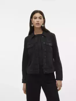 Джинсовая куртка Vero Moda "VMZORICA LS DENIM JACKET MIX NOOS" со слегка потертыми эффектами, черный