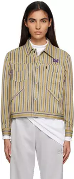 Джинсовая куртка в разноцветную полоску NEEDLES