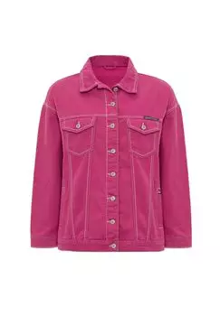 Джинсовая куртка в современном образе CIPO & BAXX, цвет Fuchia
