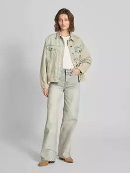 Джинсовая куртка в стиле б/у, модель «MAYA» Mango, светло-голубой