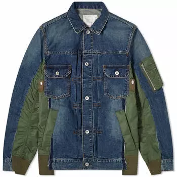 Джинсовая куртка x MA-1 Sacai