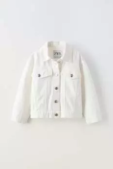 Джинсовая куртка ZARA, белый