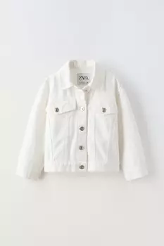 Джинсовая куртка ZARA, белый