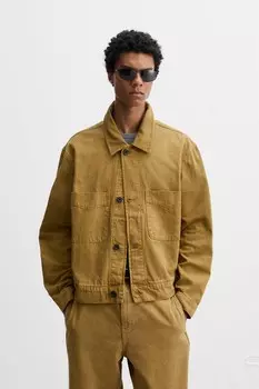 Джинсовая куртка ZARA, охра