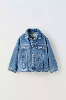 Джинсовая куртка ZARA, средне-синий