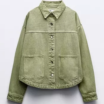 Джинсовая куртка Zara Z1975, хаки