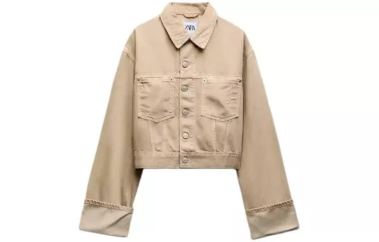 Джинсовая куртка женская бежевая Zara