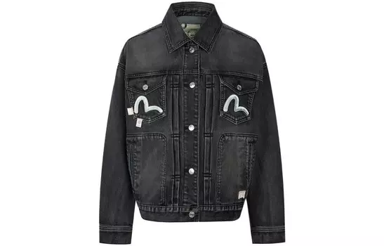 Джинсовая куртка женская черная Evisu