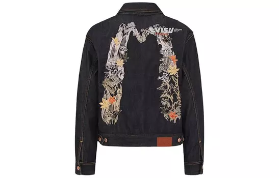 Джинсовая куртка женская черная Evisu