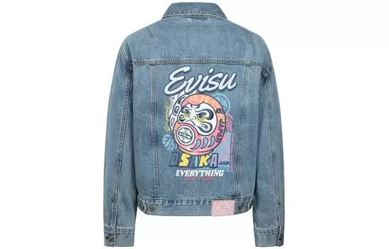 Джинсовая куртка женская джинсовая синяя Evisu