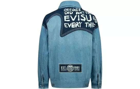 Джинсовая куртка женская джинсовая синяя Evisu