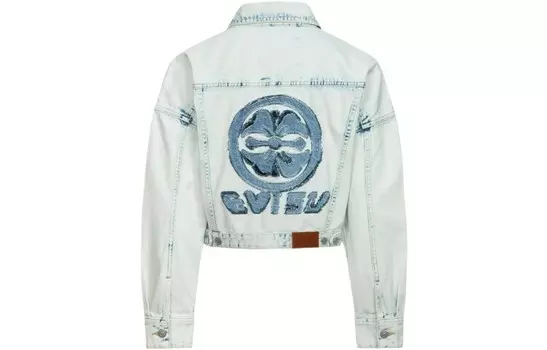 Джинсовая куртка женская джинсовая синяя Evisu