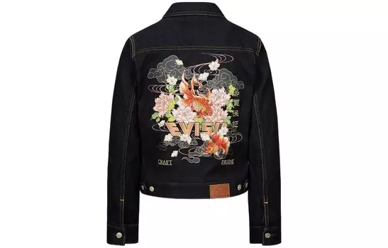 Джинсовая куртка женская джинсовая синяя Evisu