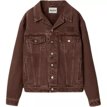 Джинсовая куртка женская коричневый Miu Miu