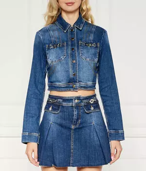 Джинсовая куртка женская Liu Jo укороченная с декором карманов, синий