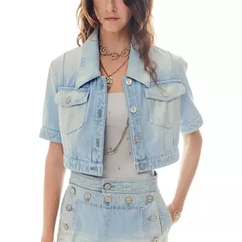 Джинсовая куртка женская синяя Chanel