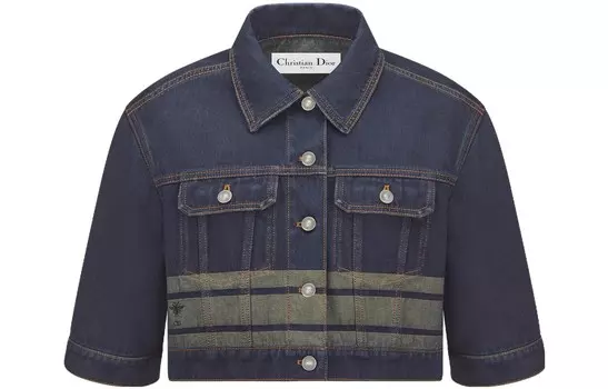 Джинсовая куртка женская синяя Dior