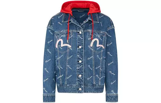 Джинсовая куртка женская синяя Evisu