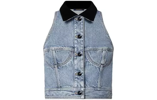 Джинсовая куртка женская синяя Louis Vuitton