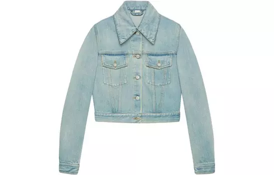 Джинсовая куртка женская светло-голубая Gucci