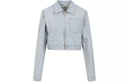 Джинсовая куртка женская светло-голубая Miu Miu