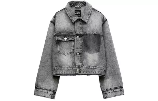 Джинсовая куртка женская светло-серая Zara