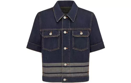 Джинсовая куртка женская темно-синяя Dior