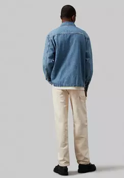 Джинсовая куртка ZIPPER Calvin Klein, светло-голубой деним