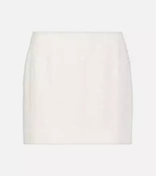 Джинсовая льняная мини-юбка Jane Faithfull, белый