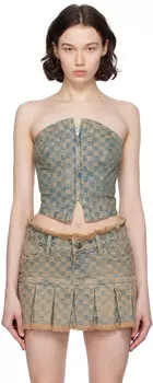 Джинсовая майка с монограммой MIBHV MISBHV