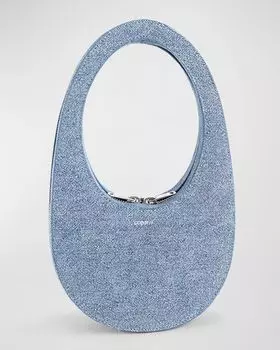 Джинсовая мини-сумка Swipe с ручкой сверху Coperni, цвет Washed Blue