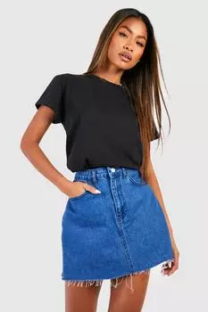 Джинсовая мини-юбка Boohoo, синий