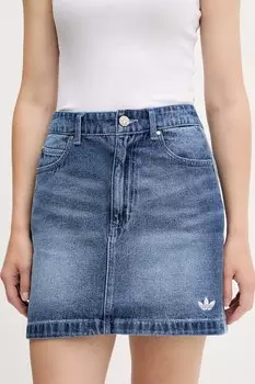 Джинсовая мини-юбка Denim Mini Skt Adidas Originals, синий