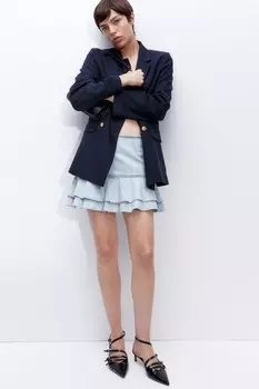 Джинсовая мини-юбка H&M, голубой