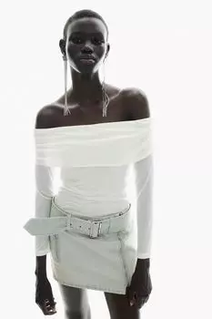 Джинсовая мини-юбка H&M, синий