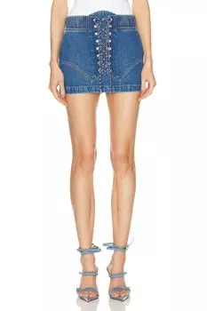 Джинсовая мини-юбка Hiker Boot Dion Lee, цвет American Blue