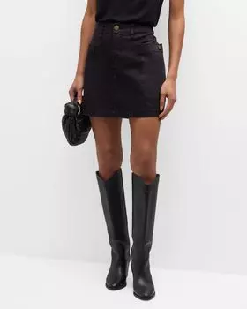 Джинсовая мини-юбка карго FRAME, цвет Black