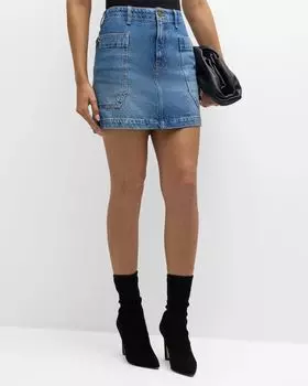 Джинсовая мини-юбка карго FRAME, цвет Morey