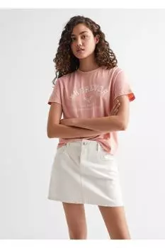 Джинсовая мини-юбка Mango, белый