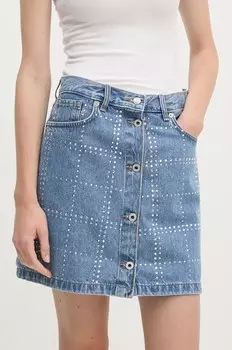 Джинсовая мини-юбка MINI SKIRT HW GLITTER Pepe Jeans, синий
