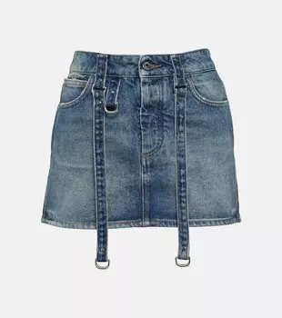 Джинсовая мини-юбка OFF-WHITE, белый
