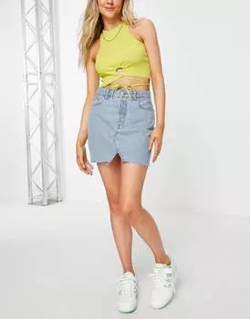 Джинсовая мини-юбка \"original\" средней потертости ASOS DESIGN